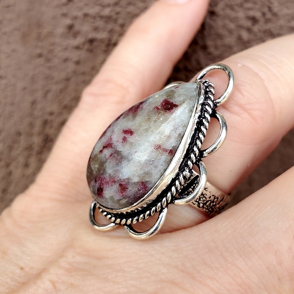 New Pink Tourmaline 925 Silver Ring. - Picture 6 of 15